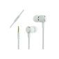 aLLreli ® ergonomic in-ear Earphone Stereo Anti-Noise Ultra comfortable with Microphone and three sizes of interchangeable tips for Apple iPad iPhone iPod Touch Samsung Galaxy S Series Samsung Galaxy Note HTC Series - White (Wireless Phone Accessory)