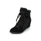 MQ23 ladies trendy wedge sneakers - sneakers Wedge 999-15 (Textiles)