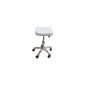 12359 Esthetician stool leather white, Seat height infinitely adjustable in height (household goods)