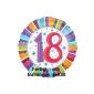 Foil balloon 18 birthday helium balloon with gas filled series confetti colored 45cm