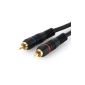 deleyCON HQ stereo audio cable [10m] - 2x RCA male to 2x RCA plug - gold plated (Electronics)