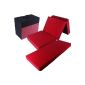 Folding mattress carrying bag 200x80x15cm sun bed guest bed travel bed folding mattress (red)