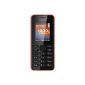Nokia 108 dual SIM phone (4.5 cm (1.8 inch) color display, 0.3 megapixel camera, FM radio, Bluetooth) Red (Electronics)