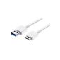 Aukru® Premium USB charging cable Data Cable for the Samsung Galaxy Tab 12.2 per / Galaxy Note Pro 12.2 / Galaxy S5 / Galaxy Note 3 N9000 N9005 N9002 and other devices with USB 3.0 in white (Electronics)