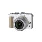 Olympus PEN E-PL1 system camera (13 megapixels, 6.9 cm (2.7 inch) display, image stabilizer) white with 14-42mm Lens Silver (Electronics)