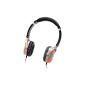 Aircoustic FAS 5055 Fashion Foldable stereo headphones with leather ear cups orange (Electronics)