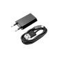 kwmobile® Ladeset with 1000mA power supply and data cable for the Amazon Kindle, Kindle 2/3/4 / Touch / Touch 3G / Paperwhite / Paperwhite 3G / Keyboard / Kindle Voyage / Kindle Touch (2014) - BLACK