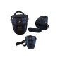Case4Life Black / Blue Nylon SLR Zoom Digital SLR Case Bag for Fujifilm Finepix HS, S ***, SL, X Inc. S1 series, SL1000, HS30EXR, HS50, S2980, S4200, S4500, S9200, S9400W, X-S1, S9900W , S9800 - Lifetime warranty (Electronics)