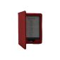 Magnetic closure Leather Protective Carrying Case Pouch Leather Case with sleep mode for eBook eReader Kobo Glo - Color: Red (Electronics)