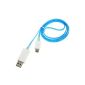 MECO USB Data Cable Charger LED Light Micro Light For Galaxy S3 S4 Note Lumia HTC Blue (Electronics)