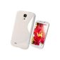 igadgitz S-Line White durable Crystal TPU Gel Cover Case Case Case for Samsung Galaxy S4 I9500 I9505 Android Smartphone IV + Screen Protector (Wireless Phone Accessory)