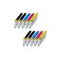10x Tisanto compatible Standard XXL cartridges for Epson Stylus SX 230, 235, 235 W, 435 W, 440 W, 445 W. - BK 4x, 2x Cy, Ma 2x, 2x Ye - Effort: 13ml (Office supplies & stationery)
