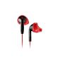 Yurbuds Ironman Inspire Duro Performance Fit Sport Earphones In-ear headphones with high-quality durable material Tangle-Free Cable - Red (Electronics)
