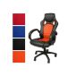 Office chair - orange - leather and breathable mesh - adjustable - tilt - VARIOUS COLORS