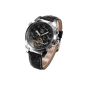 AMPM24 Men's Watch Tourbillon Automatic Mechanical Date Aviator PMW280 Black Leather Strap (Watch)