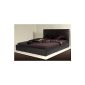 Double bed Designer bed textile leather bed bedstead brown 180x200 cm upholstered beds material A ++ quality top kingsize leather look with comfort beds slatted frame, eco-friendly materials in stock no. MB-018-18-03 TF