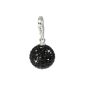 SilberDream glitter Charm Swarovski crystals black ball SHINY pendant 925 silver charm bracelets for necklace earring GSC206 (jewelry)