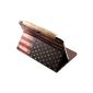 kwmobile® chic Leather Case for Samsung P7510 Galaxy Tab 10.1 N function with practical support and Motif flags (USA) (Personal Computers)