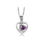 .925 Sterling Silver 0.2 Carat CZ stone Brigitta's Heart Pendant on a 47cm Beautiful silver chain Tau (jewelry)