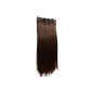 PRETTY SHOP XXL 60cm 8 piece set Clip In Extensions hair extension hairpiece heat resistant as real hair div. Colors (plain brown mix 4T30 CES12) (Health and Beauty)