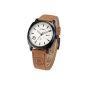 Mudder Curren 8139 Quartz watch in chronometer mode with white leather strap Dial (Watch)