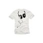 Cool T-shirt with earphones for men in white size S-XXXL (Textiles)