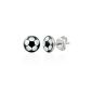 bkwear 2 piece Studs OS 42 BK3 football earrings stainless steel plug 7mm Football (jewelry)