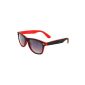 4sold sunglasses unisex look retro geek 80s with sunglasses and UV400 Protection Black / red + storage pouch (Clothing)