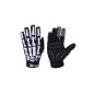 Bicycle Skeleton pattern full finger cycling gloves warm black + white