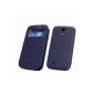 Arbalest® Shell Case per Galaxy S4, S View Window Cover Shell PU Leather Case for Samsung Galaxy S4 smartphone Dark Blue (Electronics)