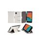 Case luxury LG Nexus 5 16/32/64 GB (3G / WiFi / 4G / LTE) Ultra Slim Leather Style with white stand - Case protective cover for Google LG Nexus 5 white - Pouch Accessories discovery XEPTIO Price: Exceptional box!  (Electronic devices)