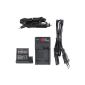 Charger 2 in 1 DURAGADGET mini camcorder NPC EEA Magicam S51, S71, S70 + S70 (Far, Far F2, Light, Light F2) Range S - AC adapter and car + 1 Battery D33 / spare DS-S50 Li-ion 1500mAH (electronic devices)