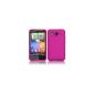 Silicone Case for the HTC Desire HD Full-Face Screen film in Solid -. Pink (Electronics)