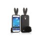 Voguecase TPU Silicone Cover Case Shell Cover Protector Case Cover For Samsung Galaxy S4 mini i9190 (rabbit / Black) + Free Stylus Universal random screen (Electronics)
