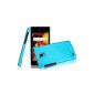 Hard Cell Phone Case Shell Cover Case for Huawei Ascend P1 U9200 incl. Screen Protector Rubber Turquoise (Electronics)