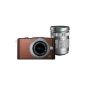 Olympus Pen E-PM1 camera system (12 megapixels, 7.6 cm (3 inch) display, image stabilized) brown with 14-42mm and 40-150mm lenses Silver (Electronics)