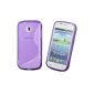 Soft Silicone Case Cover Samsung S7390 Galaxy Trend Lite incl.  Protector S-Line screen Viola / Lilac (Electronics)