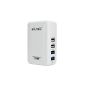 aLLreli® 34W / 5V / 6.8A (MAX) with 4-Port USB Power Adapter Wall Charger Adapter with jack Portable Removable Battery Travel Charger USB Multi Port Sector, universal portable charger, charger socket adapter (EU plug) For iPhone 5 4S 4, iPad Mini Retina Air 4, Samsung Galaxy S3 S4 S5 Note 3 2 Galaxy Tab 2 March, HTC, Google Android Nexus 5/7/10 Smartphones, Tablets, Google Glass [Color: white] (Electronics)