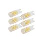 6X MENGS® G9 Dimmable 5W LED lamp 45x2835 SMD lamps with Ceramic and ACRYLIC material (480LM, warm white 3000K, AC 220-240V, 360 ° viewing angle, Ø15 x 48mm) energy-saving light very good for heat dissipation