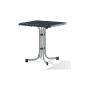 Winner 231 / A Boulevard folding table with mecalit-per-plate 70 x 70 cm, steel tube frame graphite, slate tabletop decor anthracite (garden products)