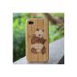 SunSmart Handmade unique wooden shell bamboo sleeve for iPhone 4 4S (Panda) (Electronics)