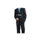 MUGA 120s Men's Suit, 3-piece, consisting of jacket + pants + vest, fleece wool, black, size 90 (textiles)