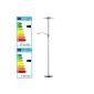 Reality | Trio LED uplight floor lamp RL115, dimmable with reading arm and chrome trim, 25W