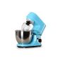 Klarstein Carina Azzura - Food processor 800W dough mixer 4 L - Blue
