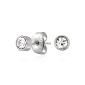 5mm stainless steel set Circle CZ Stud Earrings (Jewelry)