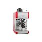 ONEconcept Sagrada Rossa mini espresso machine Stainless steel espresso maker with milk frother (800W, pump pressure 3.5 bar, incl. 4 cup glass jug) red