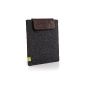 Almwild Case for Apple iPad 1-4 in slate gray with magnetic closure in fine, soft, chestnut-colored nappa leather with Almwild - Signet / Smart Cover -suitable!