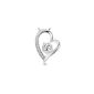 925 Sterling Silver Crystal Austria diamond heart shaped pendant necklace with 18 