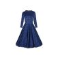 Lindy Bop 'Antoinette' Dress Vintage 1950's Style Long Sleeved Brocade (Clothing)