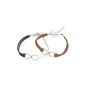 2 Mixed Bracelets Infinite Infinity Bracelet Cord Bracelet Black & White Cafe & Women Men Girls 20cm long (Jewelry)